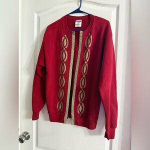 Vintage Jerzees Handmade Quilt Print Cardigan Sz M. Jan-85